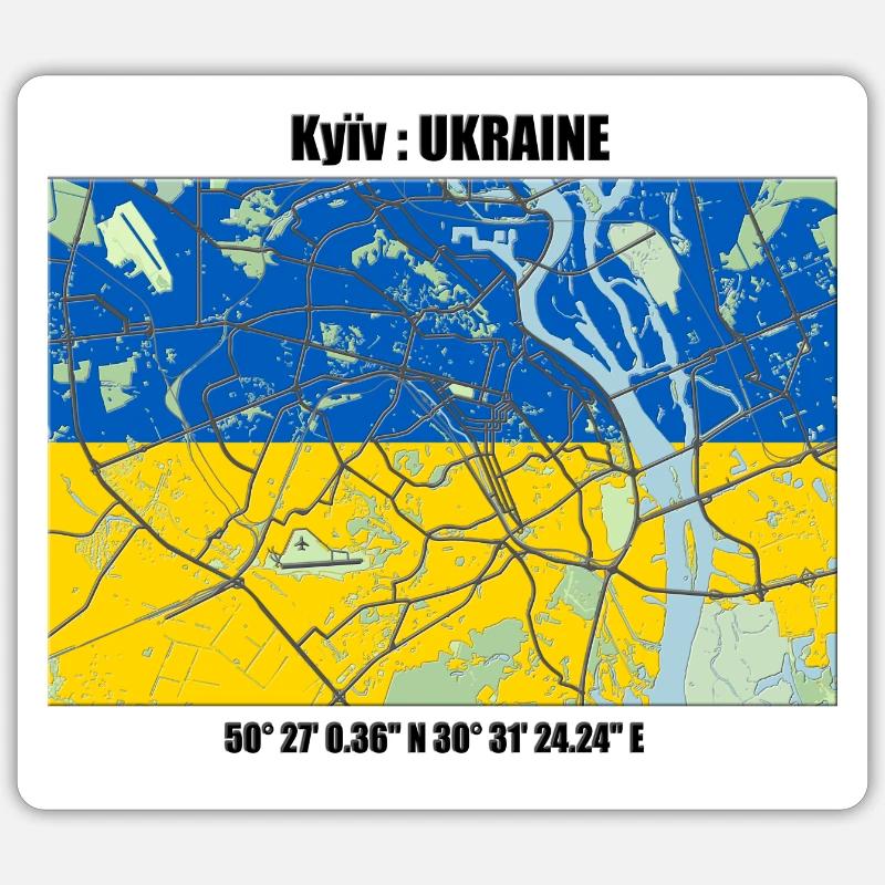 Kyiv - Sticker taille S (10 x 10 cm) - blanc mat