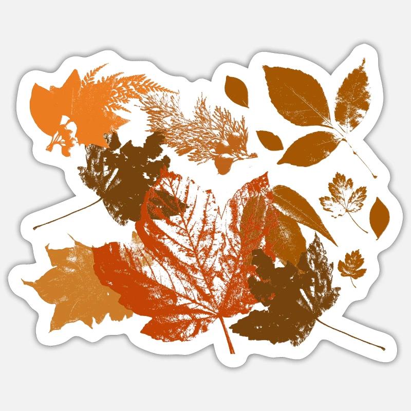 Feuille d’automne - Sticker taille S (10 x 10 cm) - blanc mat