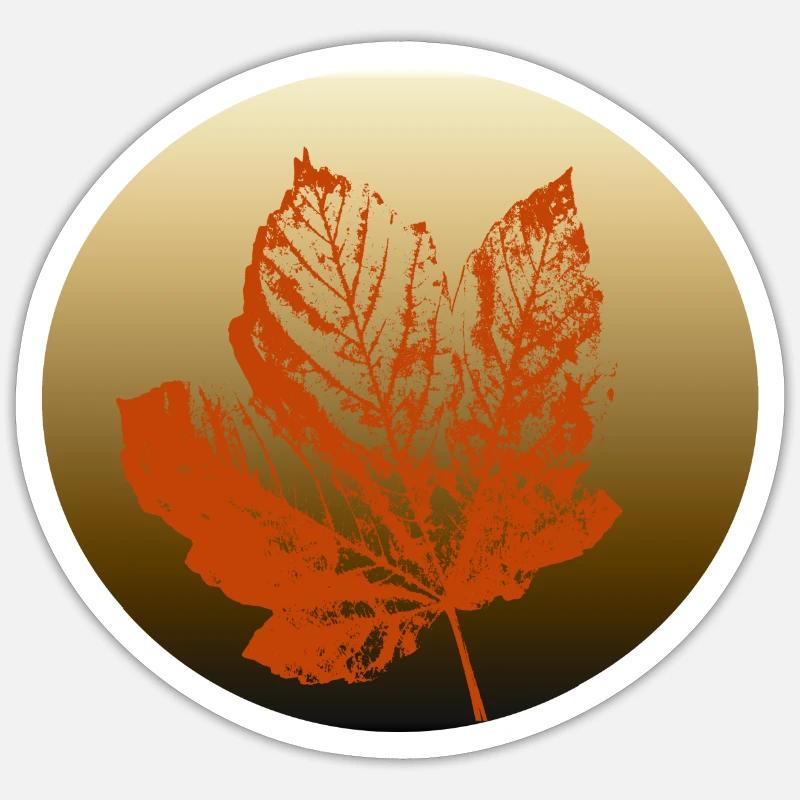 Feuille d’automne or Sticker taille S (10 x 10 cm)