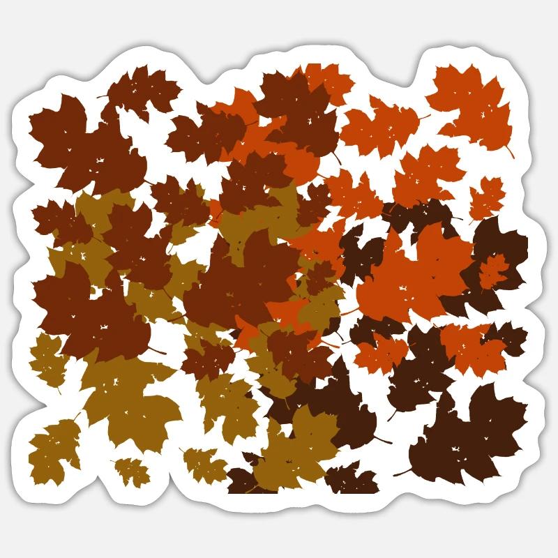 Feuilles d’automne - Sticker taille S (10 x 10 cm) - blanc mat