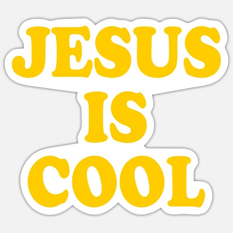 Jesus is cool - Sticker taille S (10 x 10 cm) - blanc mat