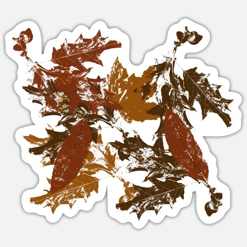 Feuilles - Sticker taille S (10 x 10 cm) - blanc mat