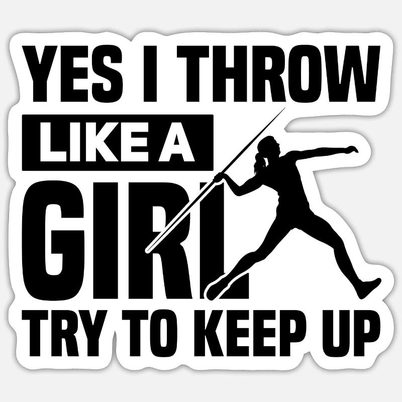Lancer du javelot - Sticker taille S (10 x 10 cm) - blanc mat