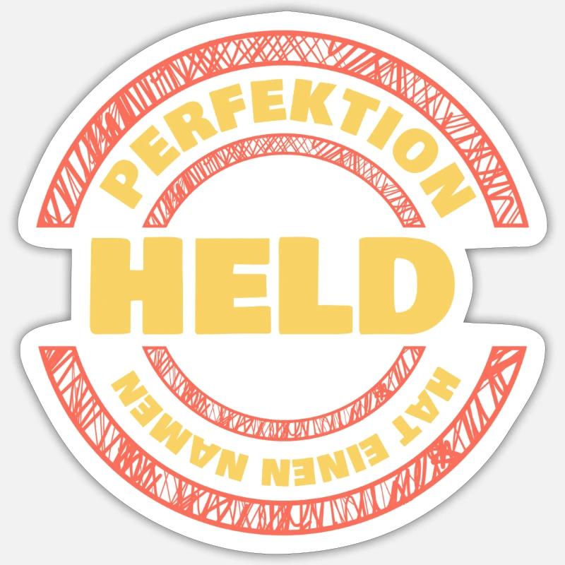 Perfektion held - Sticker Größe S (10 x 10 cm) - Mattweiß