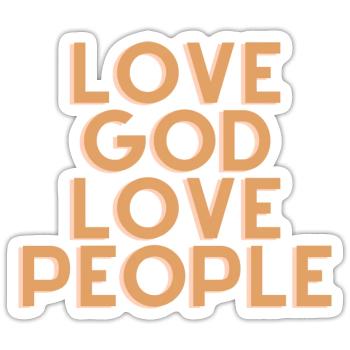 Liebe Gott Liebe Menschen - Christliches Zitat - Sticker Größe S (10 x 10 cm) - Mattweiß - Vorne