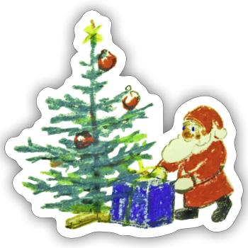 Santa Claus - Sticker size S (10 x 10 cm) - white matte - Front