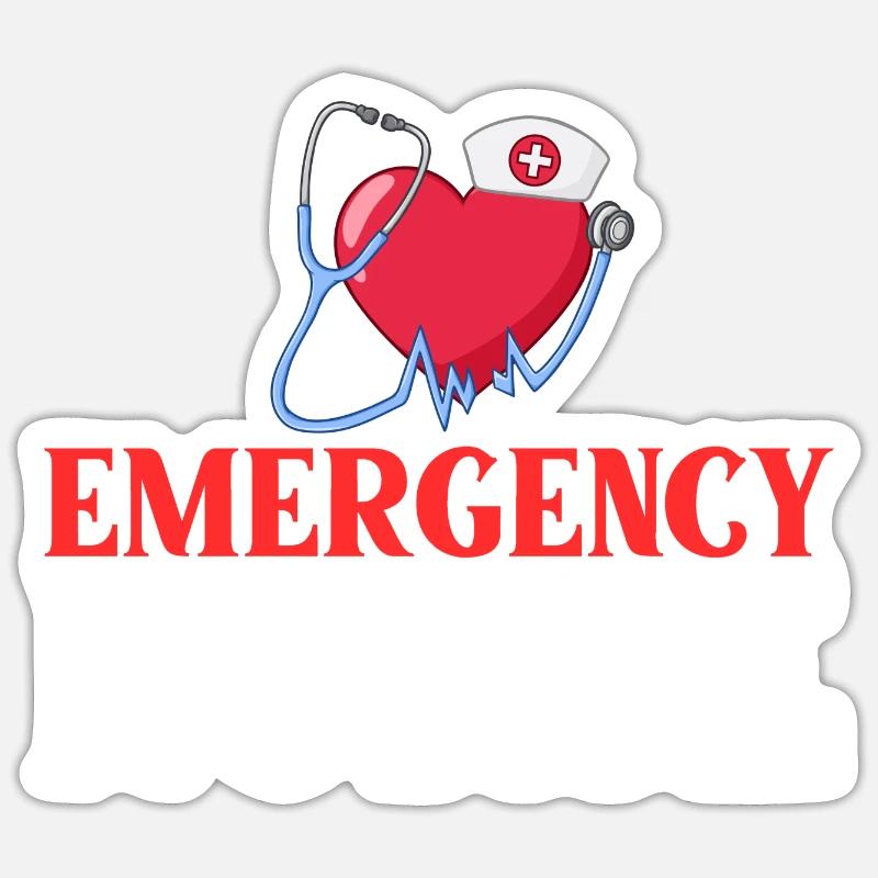 Notaufnahme Notfall Krankenschwester Erste Hilfe - Sticker Größe S (10 x 10 cm) - Mattweiß