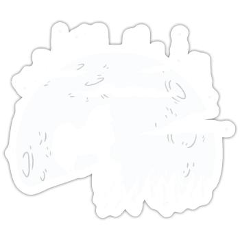 Chien esquimau américain Hund - Sticker taille S (10 x 10 cm) - blanc mat - Devant