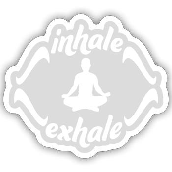 Inspirez expirez Yoga citation - Sticker taille S (10 x 10 cm) - blanc mat - Devant