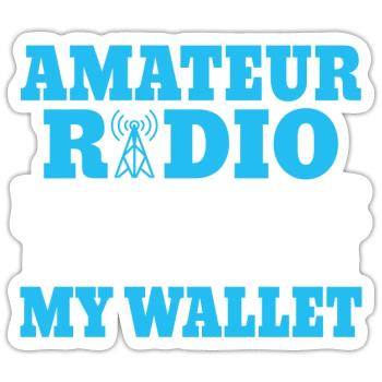 La radio amateur remplit ma vie et vide mon portefeuille - Sticker taille S (10 x 10 cm) - blanc mat - Devant