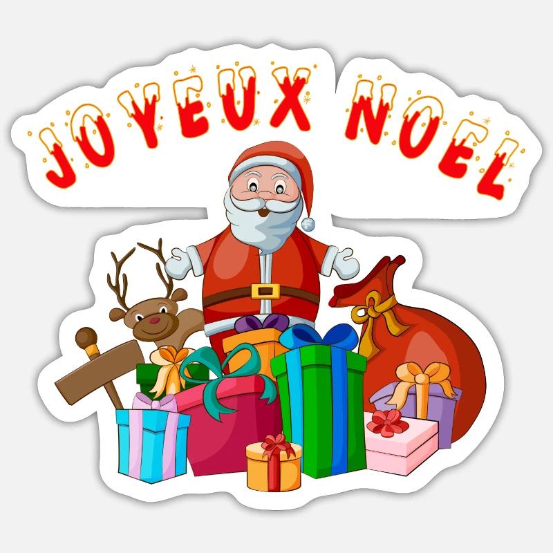 Joyeux noel - Sticker taille S (10 x 10 cm) - blanc mat