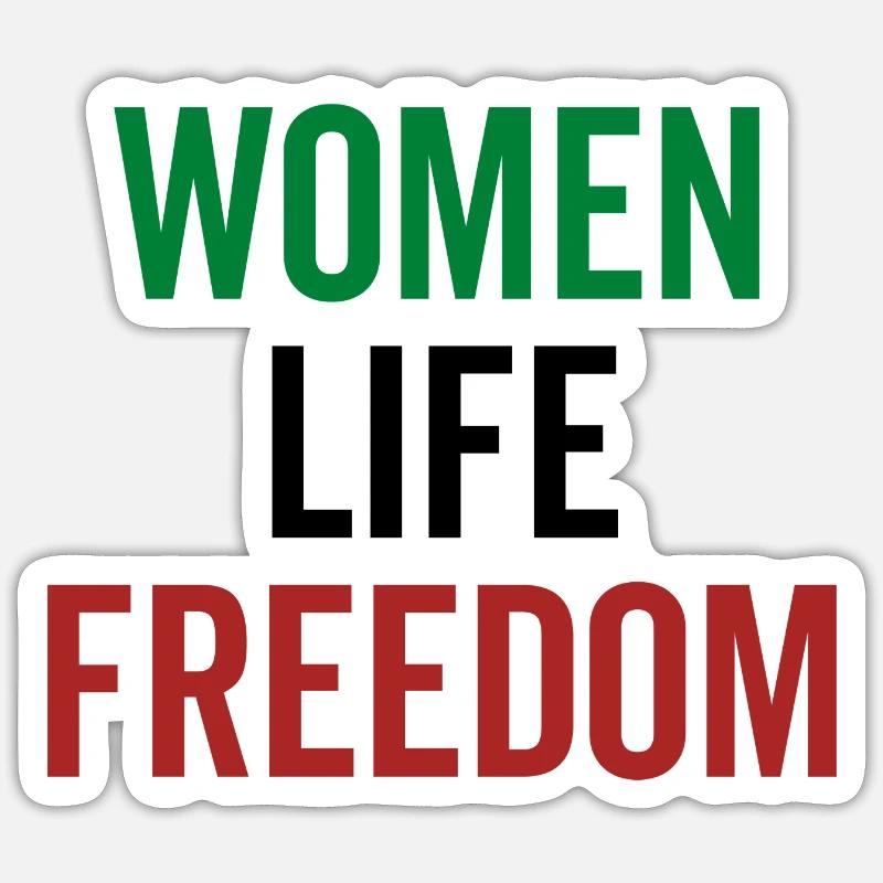 Women Life Freedom - Sticker size S (10 x 10 cm) - white matte