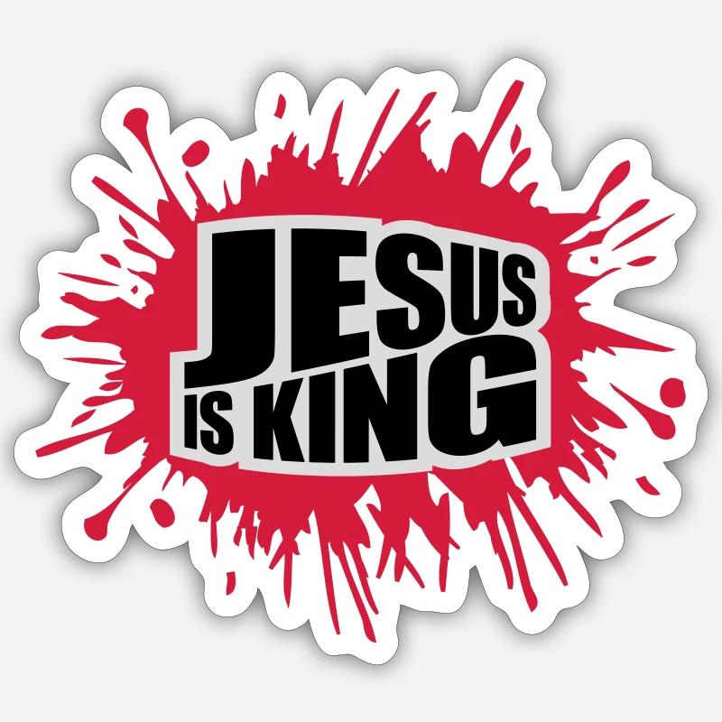 jesus is king quote - Sticker size S (10 x 10 cm) - white matte