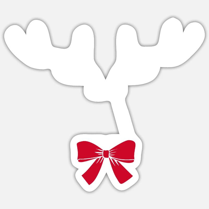 Bois de cerf Joyeux Noël Sticker taille S (10 x 10 cm)
