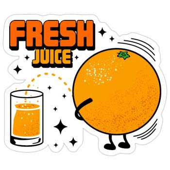 Streich und orange - Sticker Größe S (10 x 10 cm) - Mattweiß - Vorne
