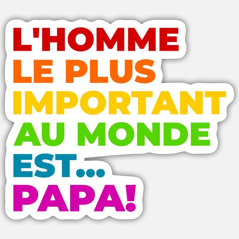 Papa - Sticker taille S (10 x 10 cm) - blanc mat