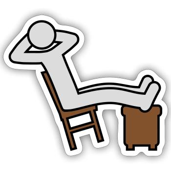 Man rests - Sticker size S (10 x 10 cm) - white matte - Front