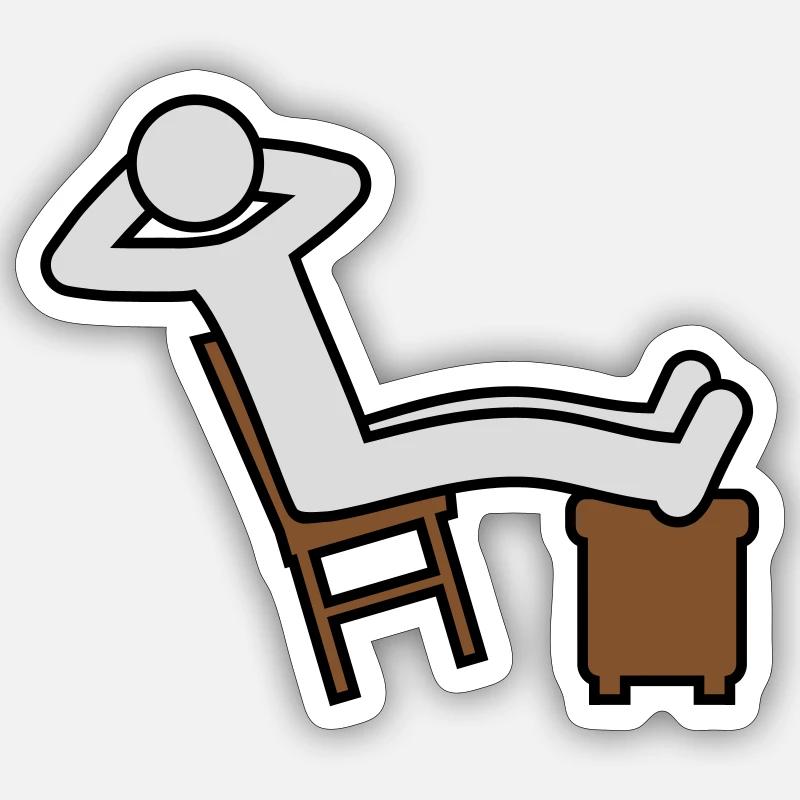 L’homme se repose - Sticker taille S (10 x 10 cm) - blanc mat