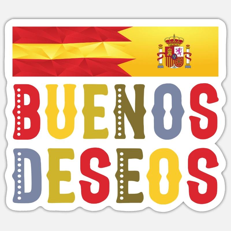 Buenos Deseos - Tshirt de félicitations - Sticker taille S (10 x 10 cm) - blanc mat