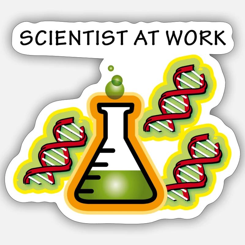 Scientist at work Sticker size S (10 x 10 cm)
