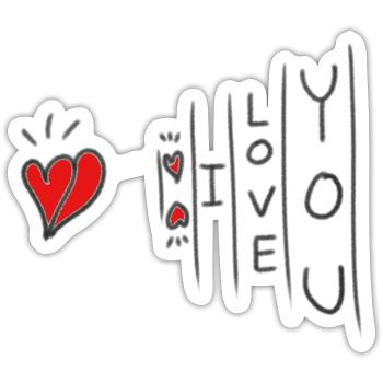 Libeb&herz - Sticker taille S (10 x 10 cm) - blanc mat - Devant