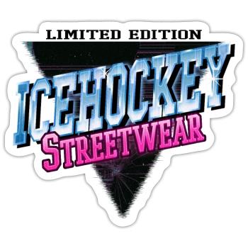 Ice Hockey Sport Neon Vintage Retro Streetwear - Sticker size S (10 x 10 cm) - white matte - Front