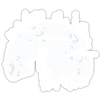 Bichon Frise - Sticker taille S (10 x 10 cm) - blanc mat - Devant