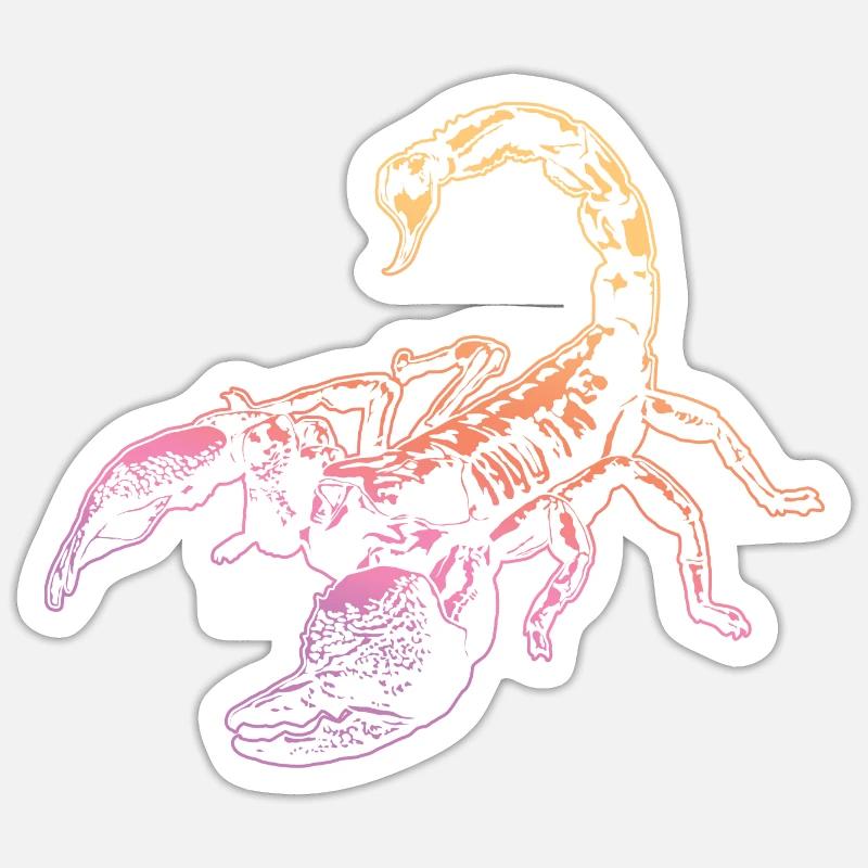 Cool Scorpion Insect Sketch Graphic Scorpion Lover - Sticker taille S (10 x 10 cm) - blanc mat