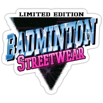 Badminton Badminton Sport Player Vintage Retro - Sticker size S (10 x 10 cm) - white matte - Front