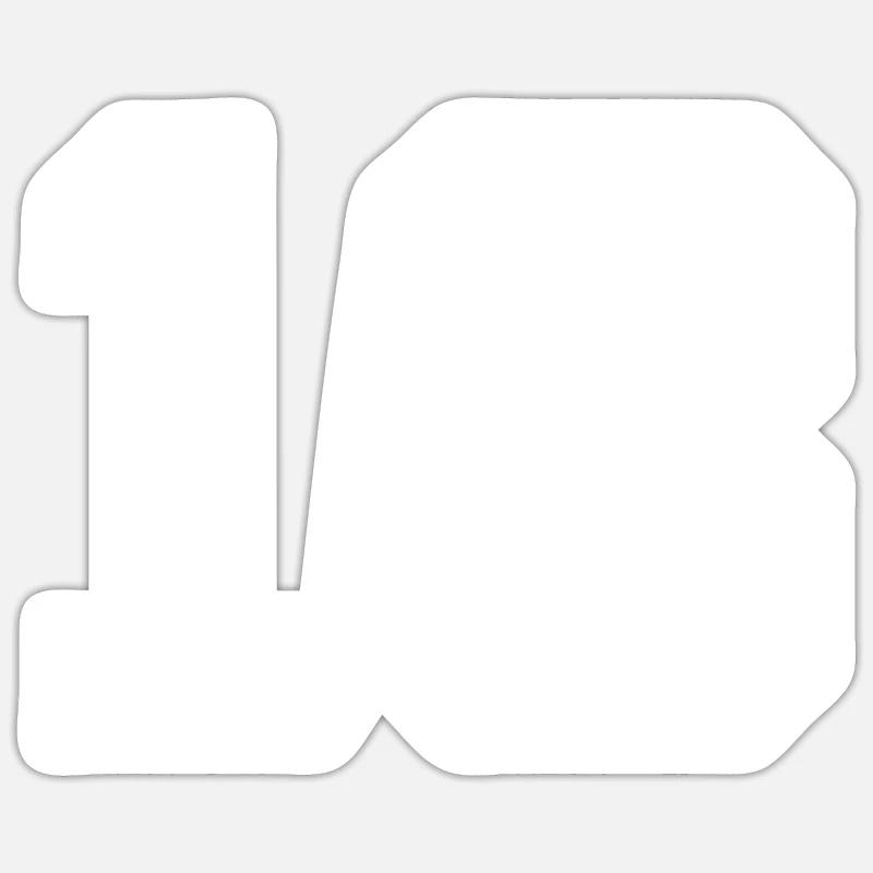 Numéro 18 - Sticker taille S (10 x 10 cm) - blanc mat
