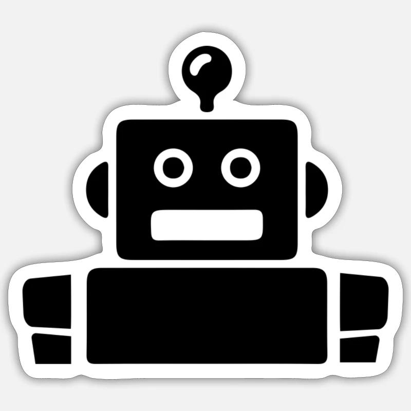 Robot design - Sticker size S (10 x 10 cm) - white matte