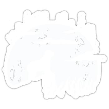 Briard - Berger de Brie - Briarden - Sticker Größe S (10 x 10 cm) - Mattweiß - Vorne
