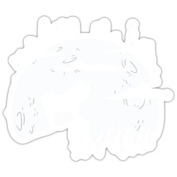 Shar Pei - Sticker taille S (10 x 10 cm) - blanc mat - Devant