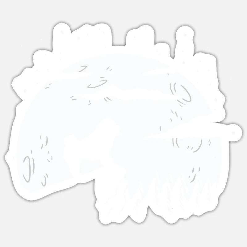 Chow Chow - Sticker Größe S (10 x 10 cm) - Mattweiß