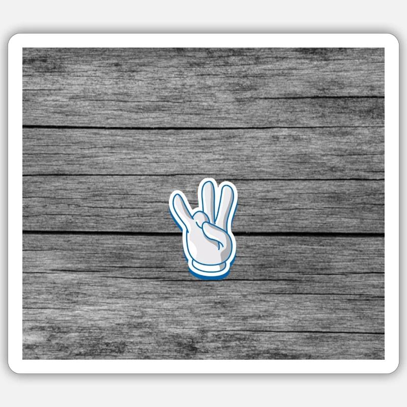 Finger - Sticker Größe S (10 x 10 cm) - Mattweiß