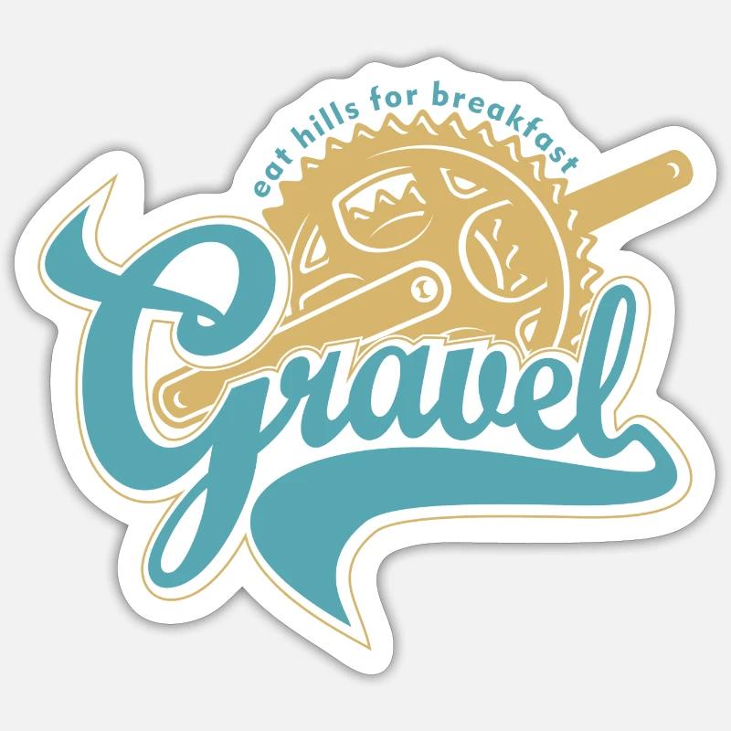 Gravier - manger des collines pour le petit déjeuner - Sticker taille S (10 x 10 cm) - blanc mat