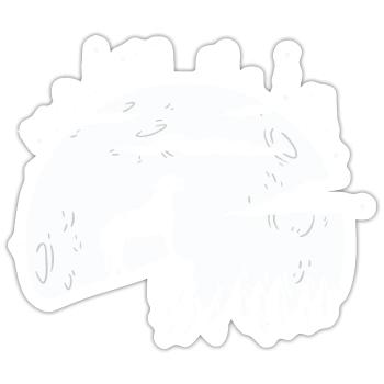 Retriever à poil bouclé - Sticker taille S (10 x 10 cm) - blanc mat - Devant
