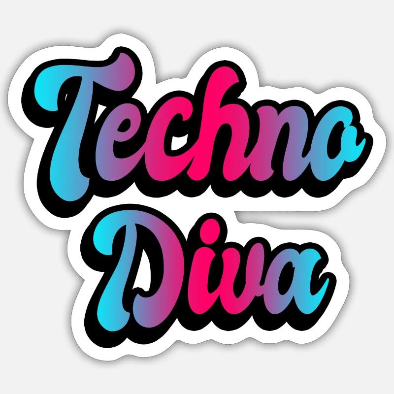 Diva de la techno Sticker taille S (10 x 10 cm)