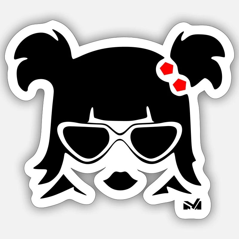 Silhouette de fille - Sticker taille S (10 x 10 cm) - blanc mat