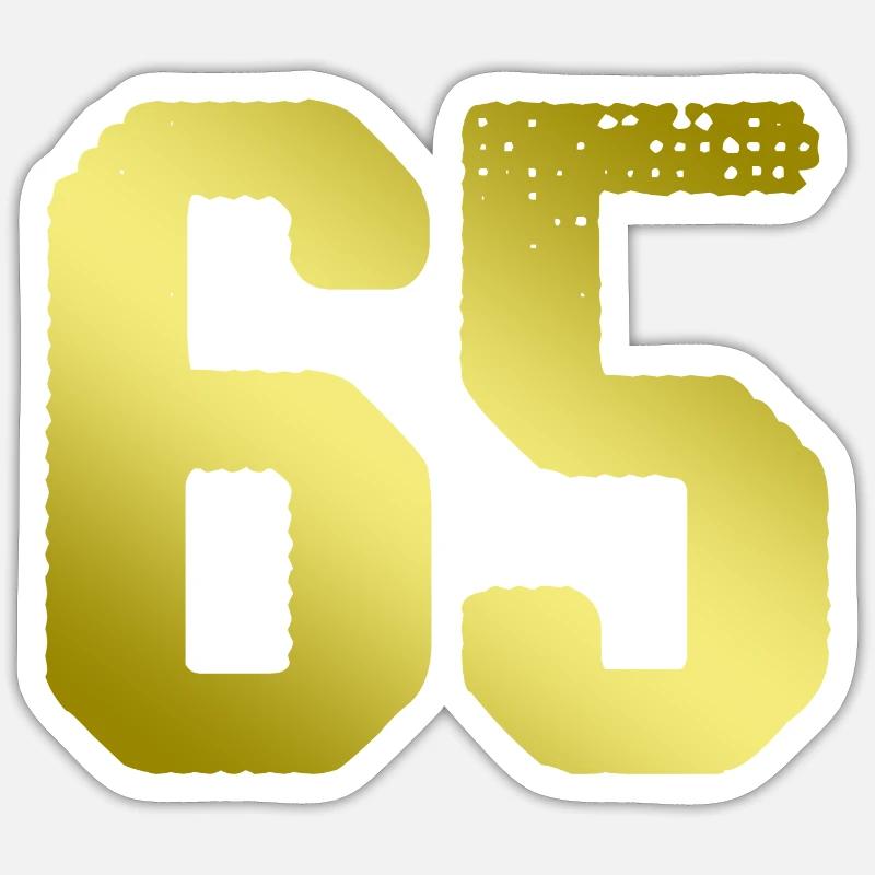 65 number jersey - Sticker size S (10 x 10 cm) - white matte