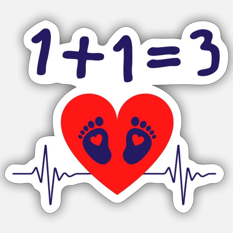 1+1=3 Sticker taille S (10 x 10 cm)