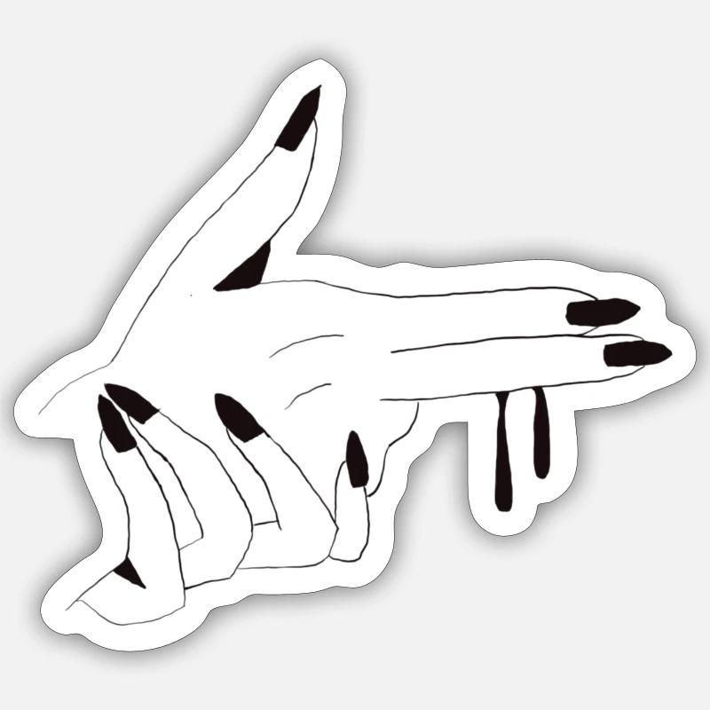 Finger Pistole - Sticker Größe S (10 x 10 cm) - Mattweiß