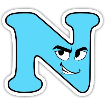 N - Sticker size S (10 x 10 cm) - white matte - Front