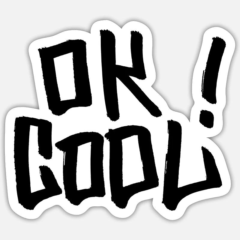 OK COOL - Sticker size S (10 x 10 cm) - white matte