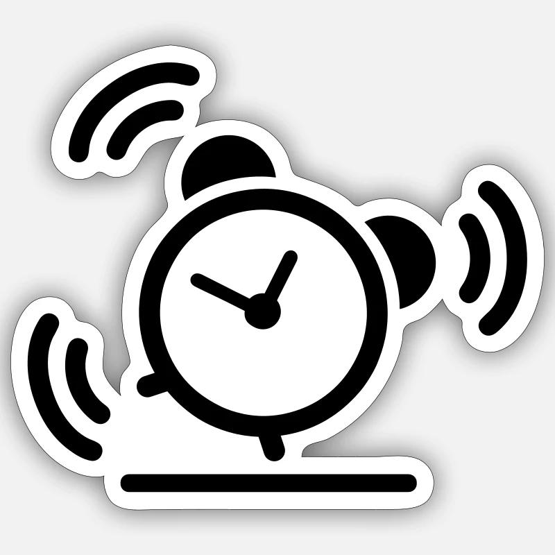 klingelnder Wecker Icon Symbol Zeichen Sticker Größe S (10 x 10 cm)