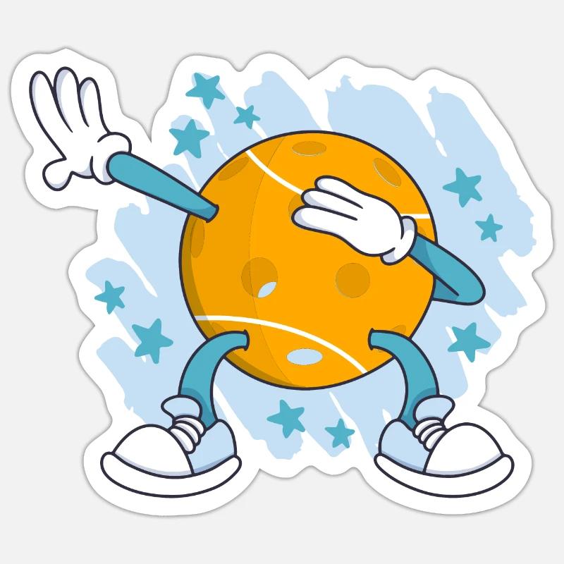 Dabbing Pickleball - Sticker taille S (10 x 10 cm) - blanc mat