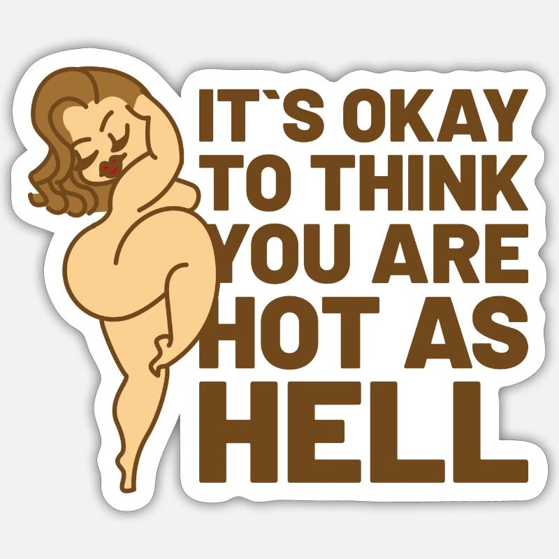 curvy hot as hell - Sticker Größe S (10 x 10 cm) - Mattweiß