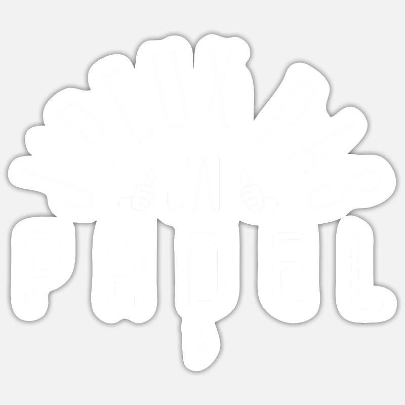 J Peux Pas J Ai Padel - Sticker taille S (10 x 10 cm) - blanc mat