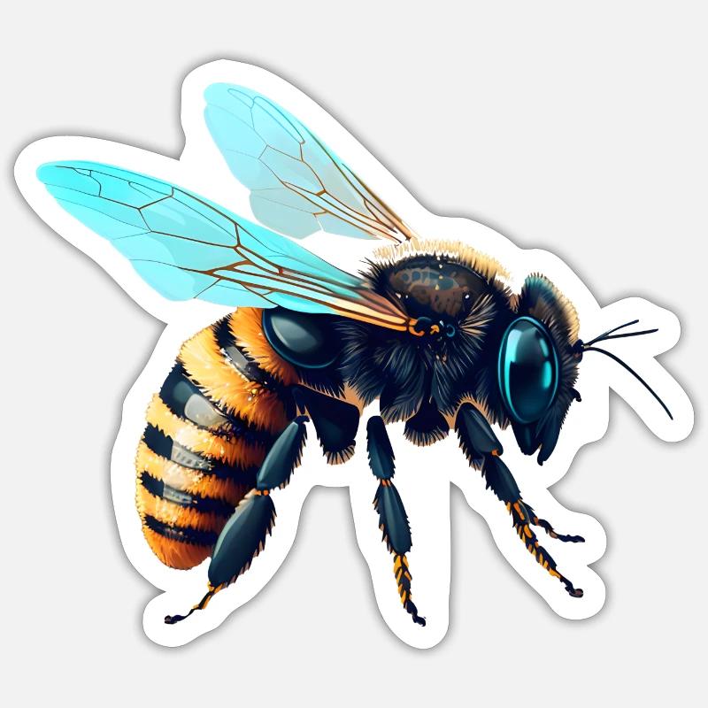Bee - Sticker size S (10 x 10 cm) - white matte