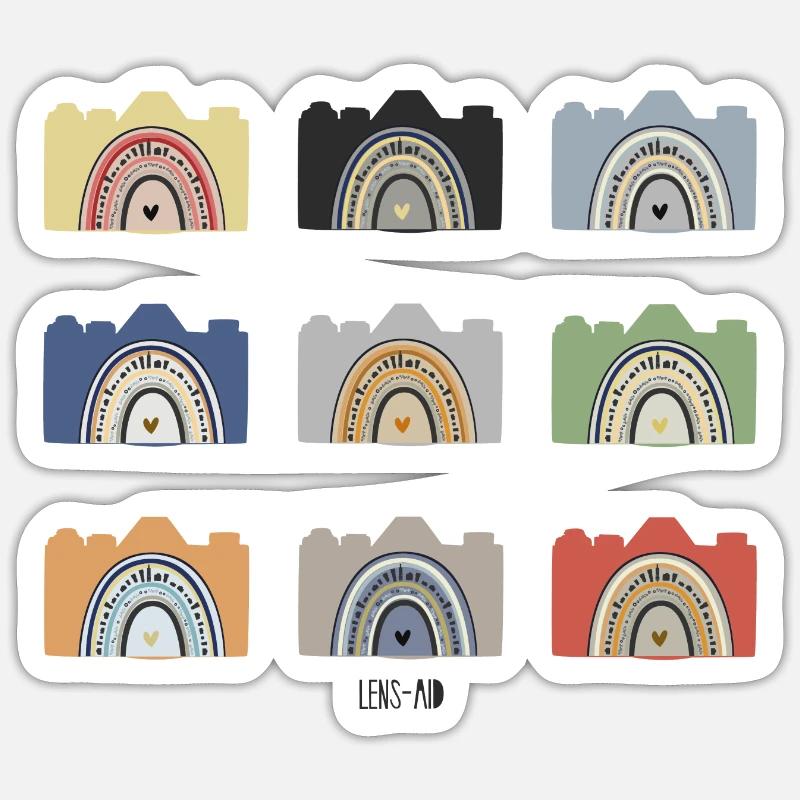9 CAMS - Sticker Größe S (10 x 10 cm) - Mattweiß